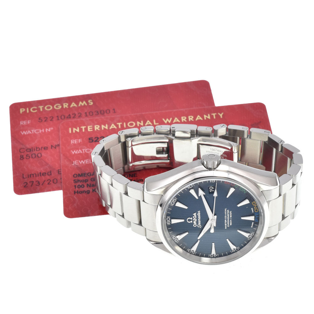 with paper OMEGA Seamaster Aqua Terra 522.10.42.21.03.001 Pyeongchang Olympic Collection blue Dial Automatic Men's
 Watch C#147221