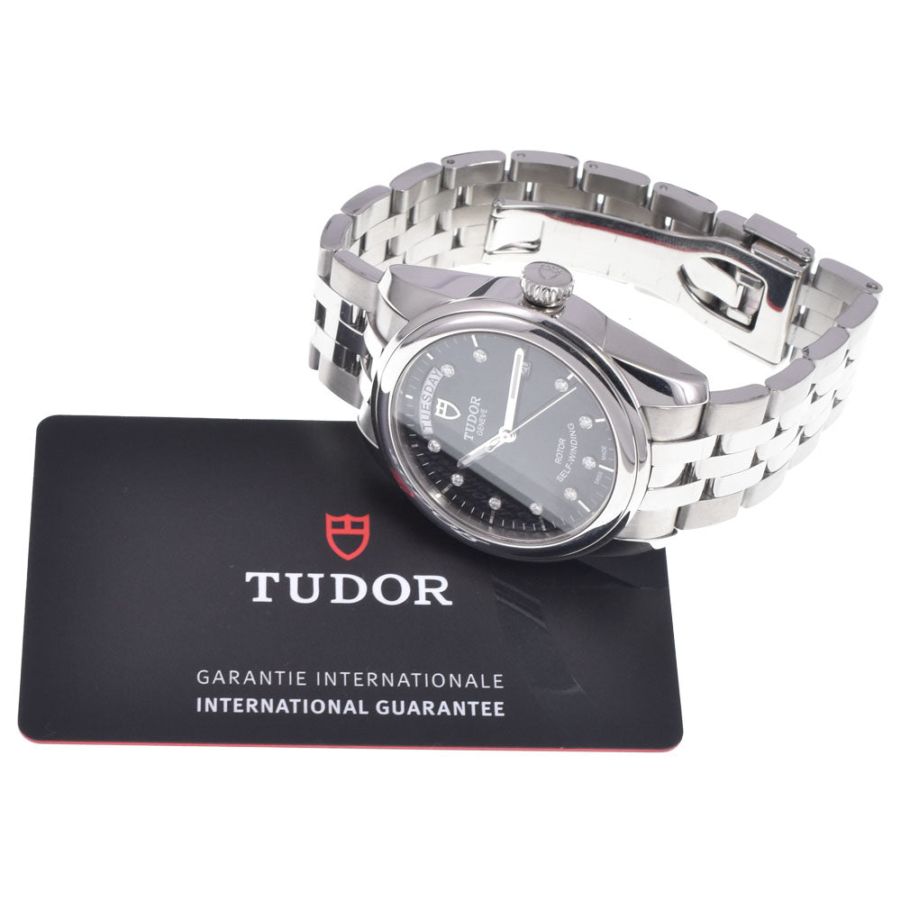 with paper TUDOR Glamor Day Date 56000 10P diamond black Dial Automatic Men's
 Watch J#147225
