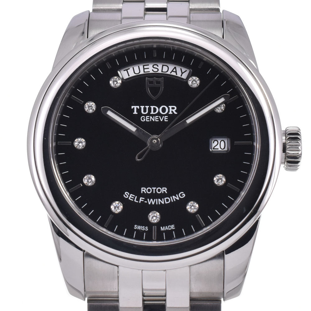 with paper TUDOR Glamor Day Date 56000 10P diamond black Dial Automatic Men's
 Watch J#147225