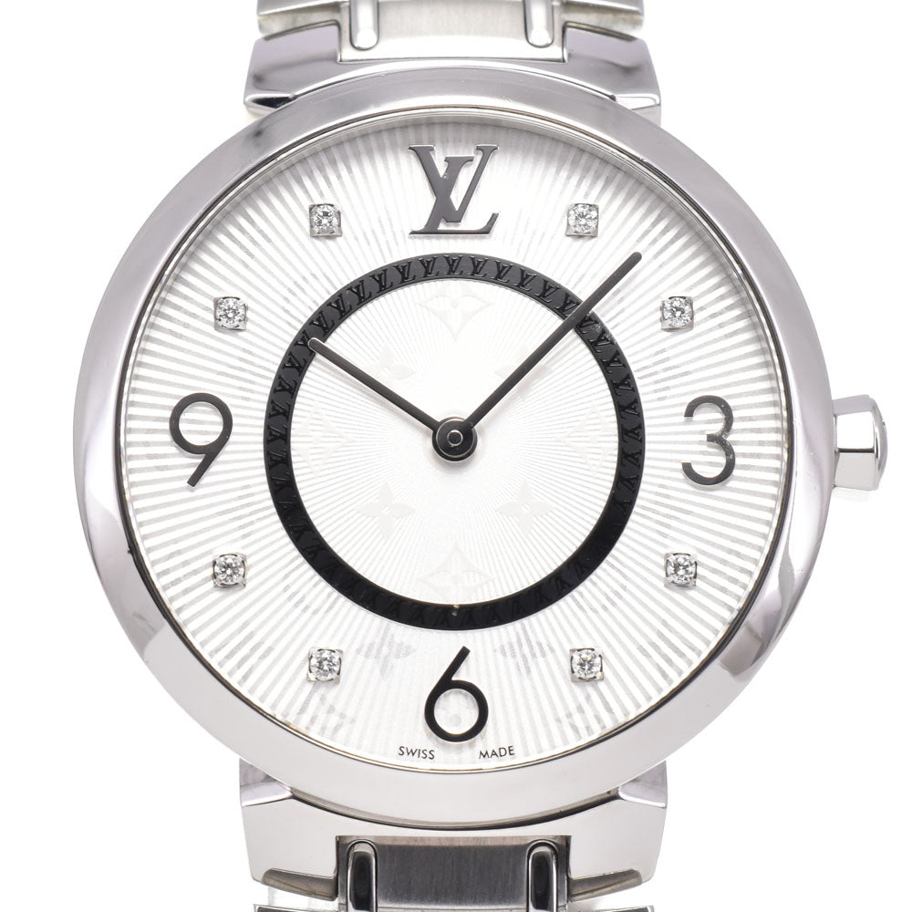 LOUIS VUITTON Tambour Slim MM Q13MJZ 8P diamond white Dial Quartz Ladies
 Watch E#147227