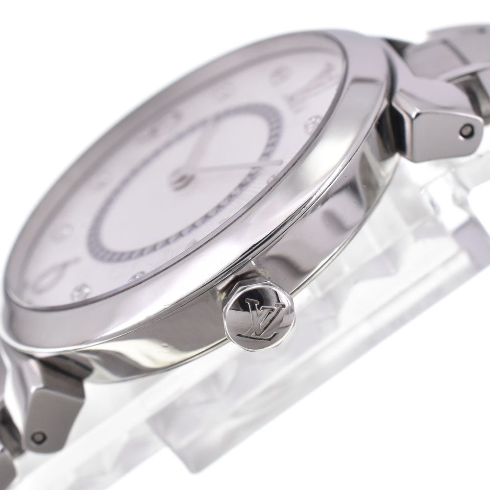LOUIS VUITTON Tambour Slim MM Q13MJZ 8P diamond white Dial Quartz Ladies
 Watch E#147227