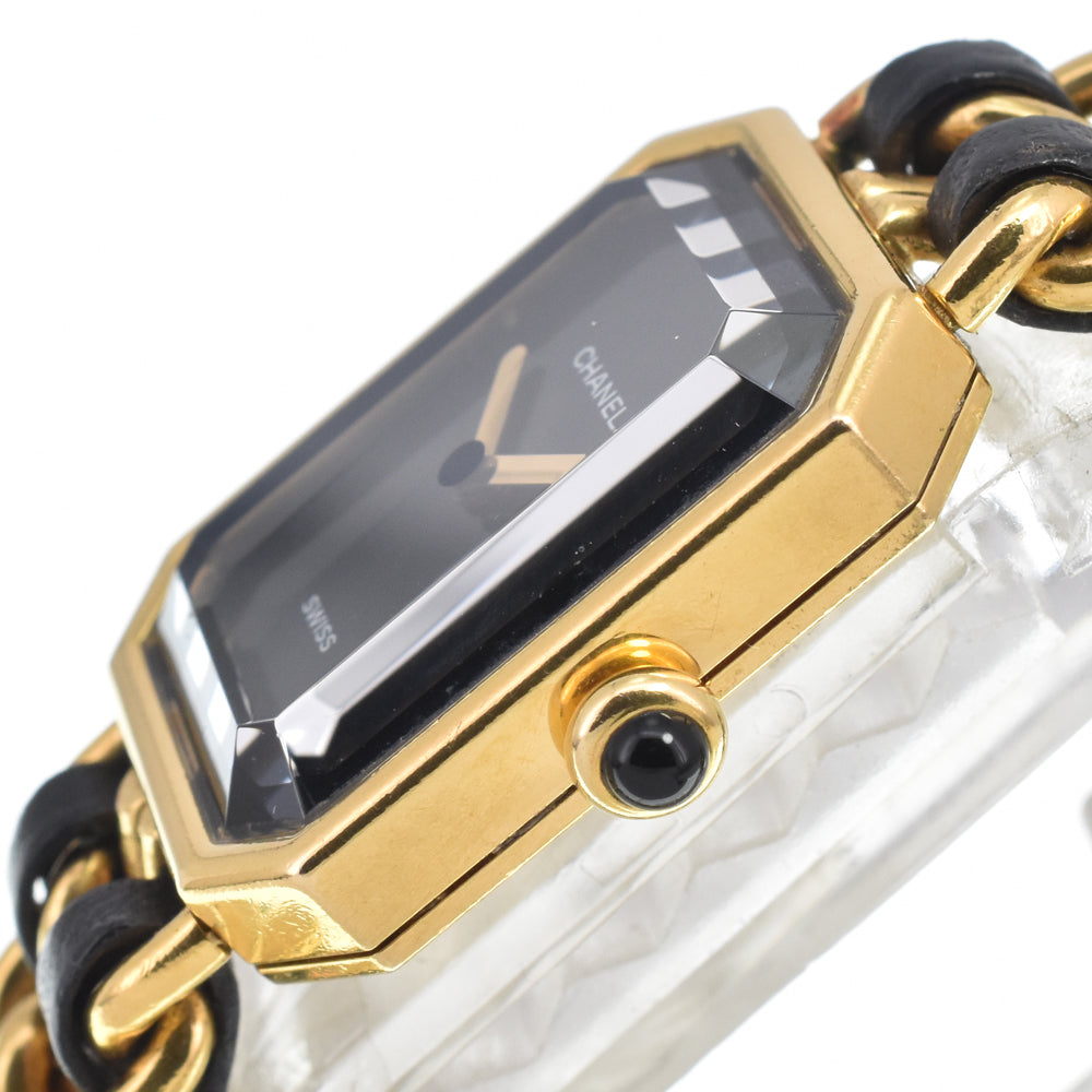 CHANEL Premiere H0001 Gold Plated / Leather black Dial Quartz Ladies
 Watch E#147228