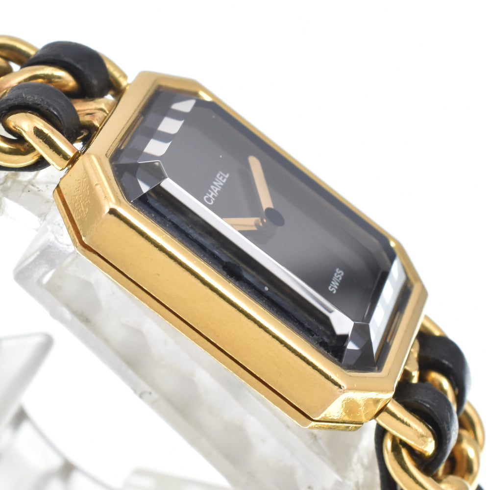 CHANEL Premiere H0001 Gold Plated / Leather black Dial Quartz Ladies
 Watch E#147228