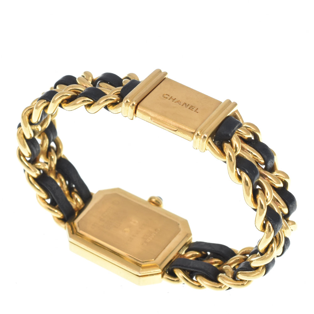 CHANEL Premiere H0001 Gold Plated / Leather black Dial Quartz Ladies
 Watch E#147228