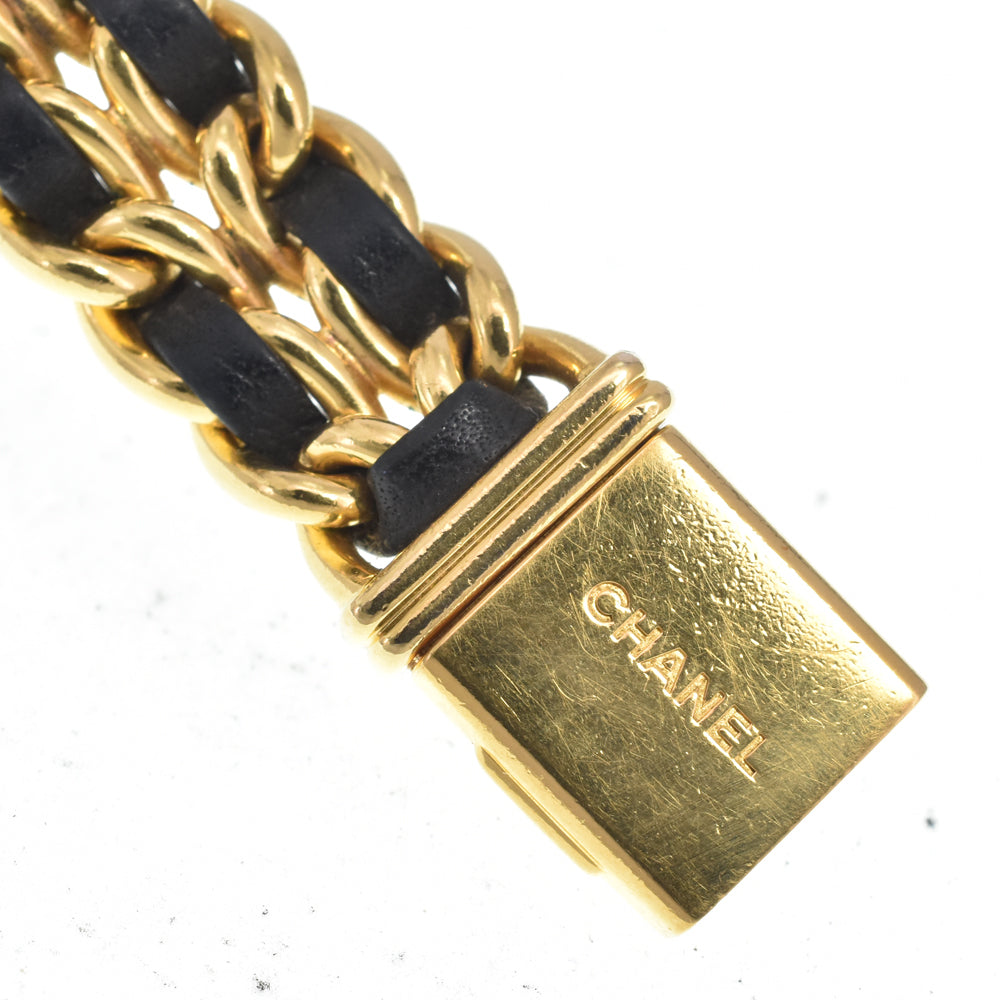 CHANEL Premiere H0001 Gold Plated / Leather black Dial Quartz Ladies
 Watch E#147228
