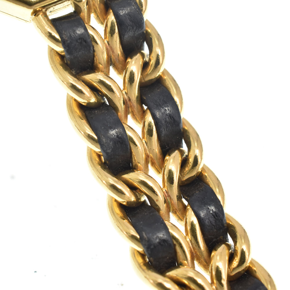 CHANEL Premiere H0001 Gold Plated / Leather black Dial Quartz Ladies
 Watch E#147228