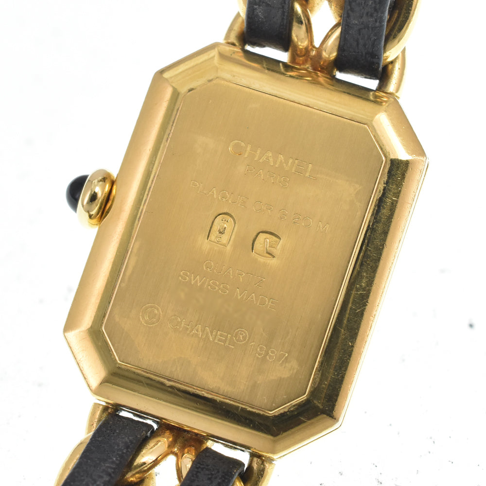 CHANEL Premiere H0001 Gold Plated / Leather black Dial Quartz Ladies
 Watch E#147228