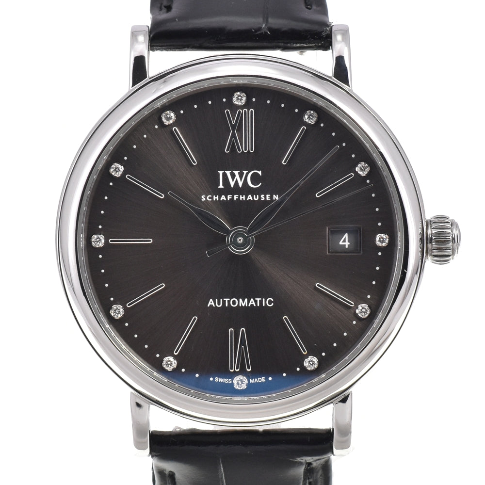 with paper IWC SCHAFFHAUSEN Portofino Automatic 37 IW458603 12P diamond gray Dial Automatic Men's
 Watch D#147231