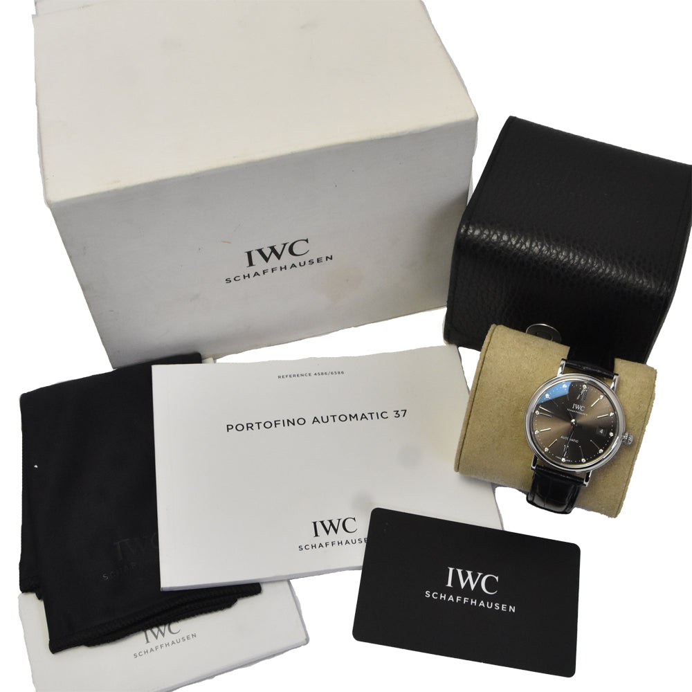 with paper IWC SCHAFFHAUSEN Portofino Automatic 37 IW458603 12P diamond gray Dial Automatic Men's
 Watch D#147231