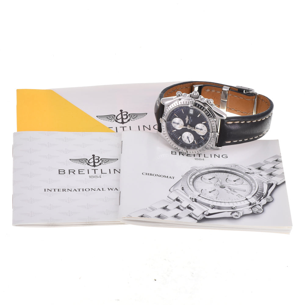 with paper BREITLING Chronomat A13050.1 Chronograph black Dial Automatic Men's
 Watch E#147232
