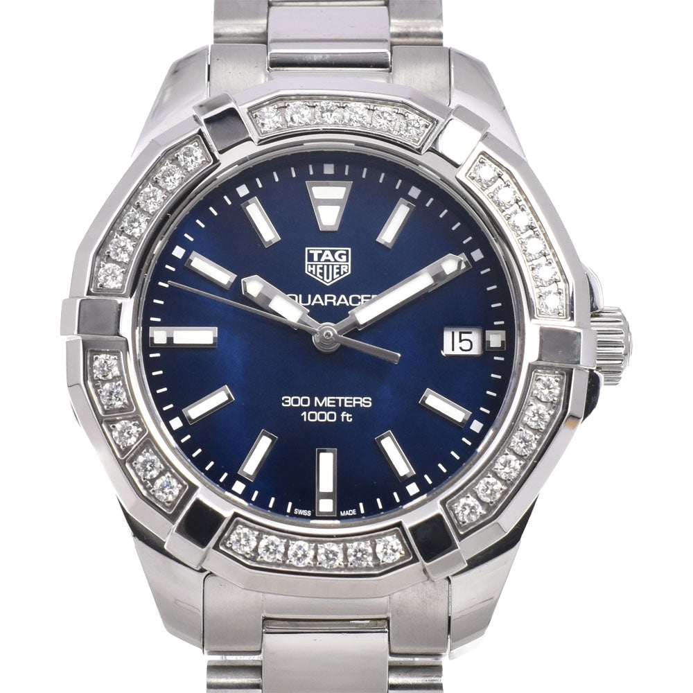 TAG HEUER Aqua racer WAY131N Diamond Bezel Blue shell Dial Quartz Ladies
 Watch D#147233