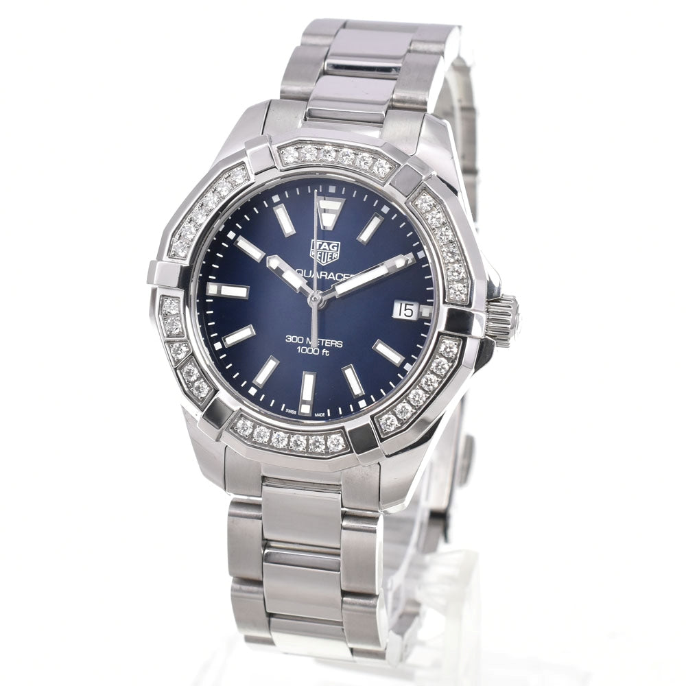 TAG HEUER Aqua racer WAY131N Diamond Bezel Blue shell Dial Quartz Ladies
 Watch D#147233