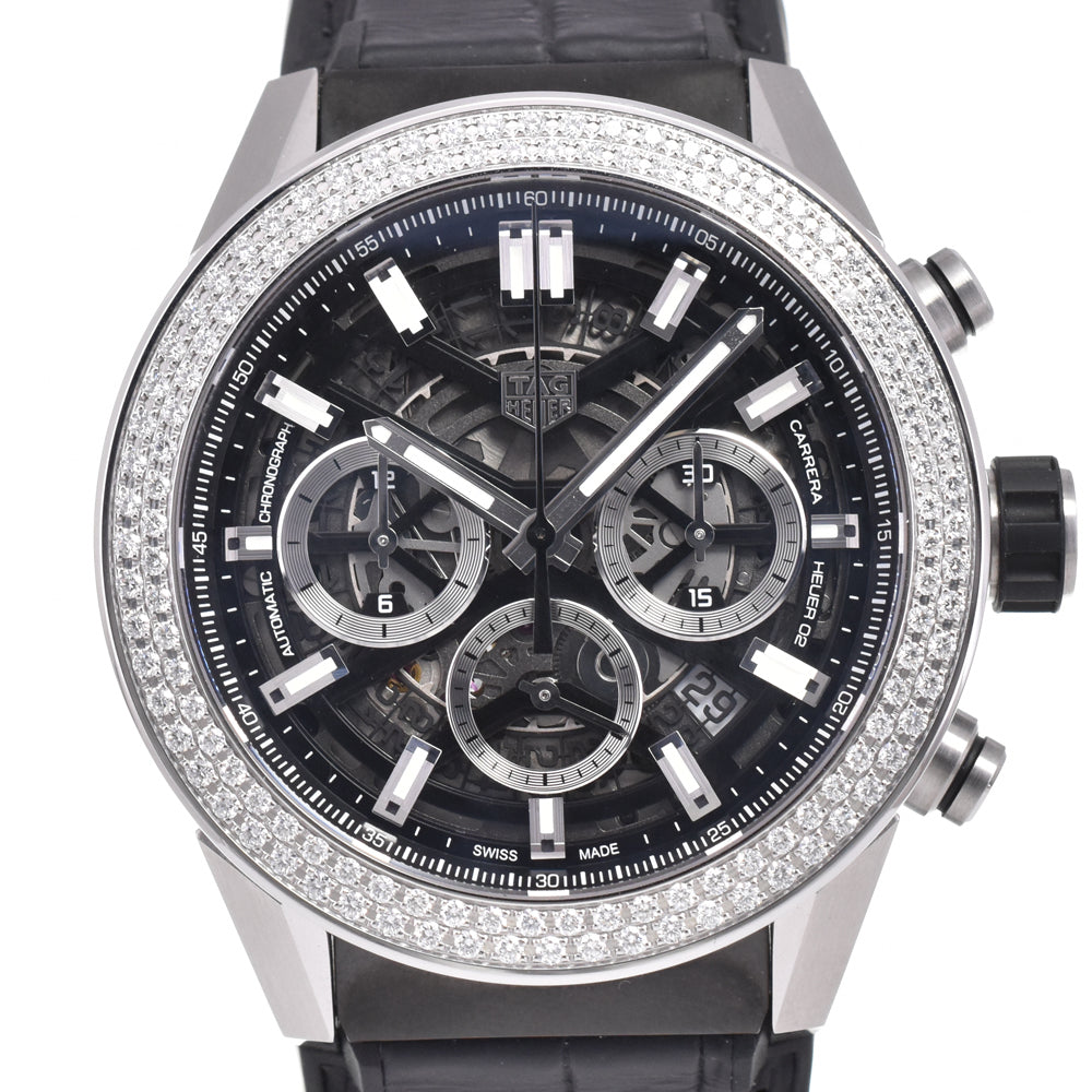 with paper TAG HEUER Carrera Caliber Heuer 02 CBG2A12.FC6450 Diamond Bezel skeleton Dial Automatic Men's
 Watch D#147241