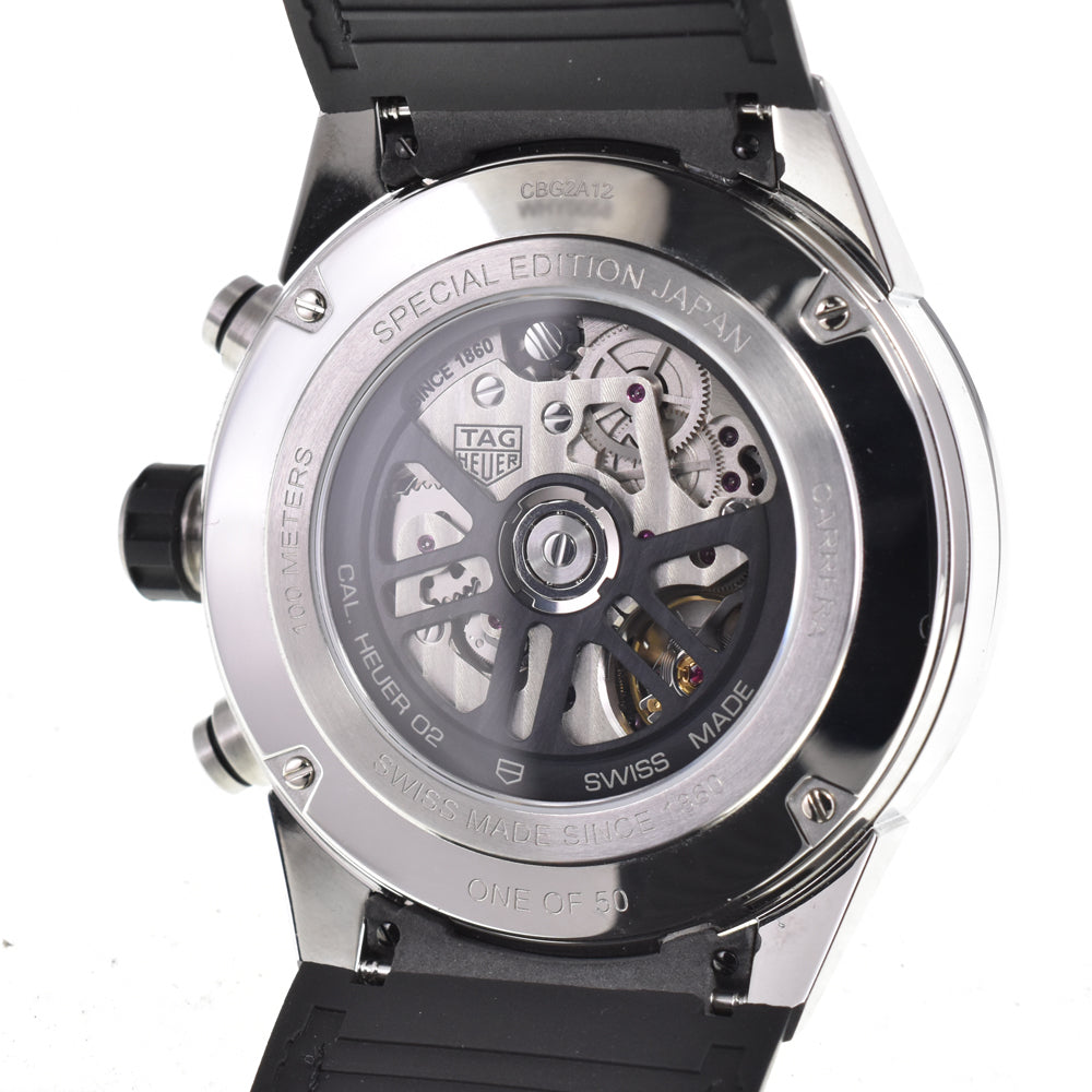 with paper TAG HEUER Carrera Caliber Heuer 02 CBG2A12.FC6450 Diamond Bezel skeleton Dial Automatic Men's
 Watch D#147241