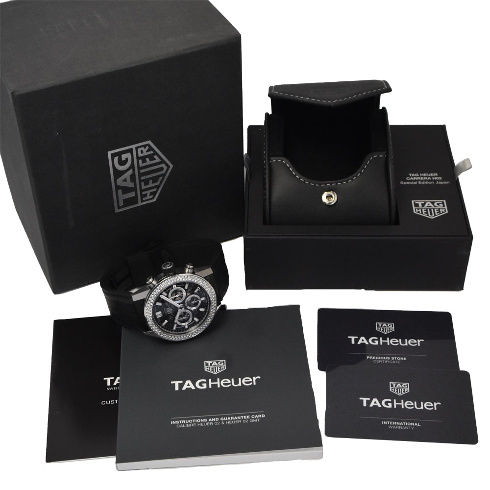 with paper TAG HEUER Carrera Caliber Heuer 02 CBG2A12.FC6450 Diamond Bezel skeleton Dial Automatic Men's
 Watch D#147241