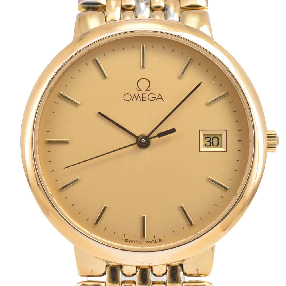 OMEGA De Ville Gold Plated Date gold Dial Quartz Men's
 Watch G#147245