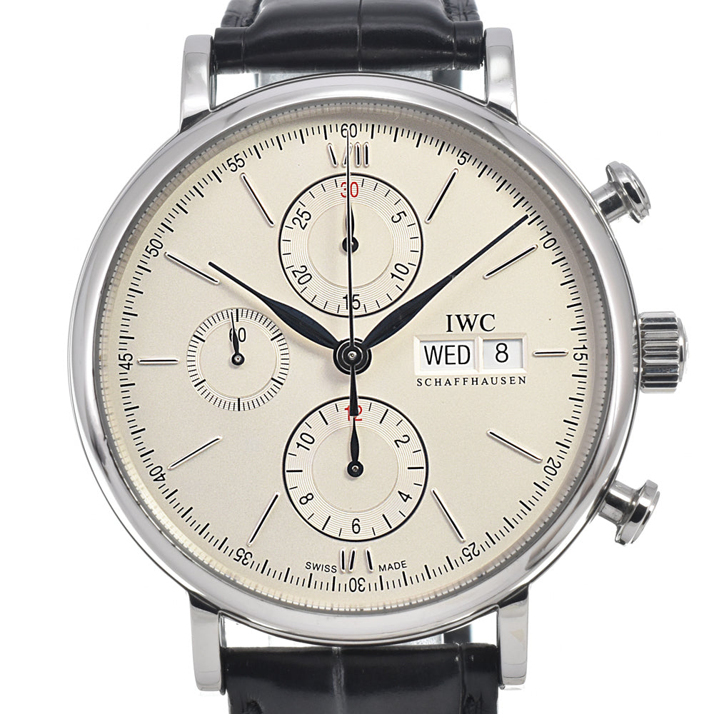 IWC SCHAFFHAUSEN Portofino IW391007 Chronograph day date Silver Dial Automatic Men's
 Watch ▢#150184