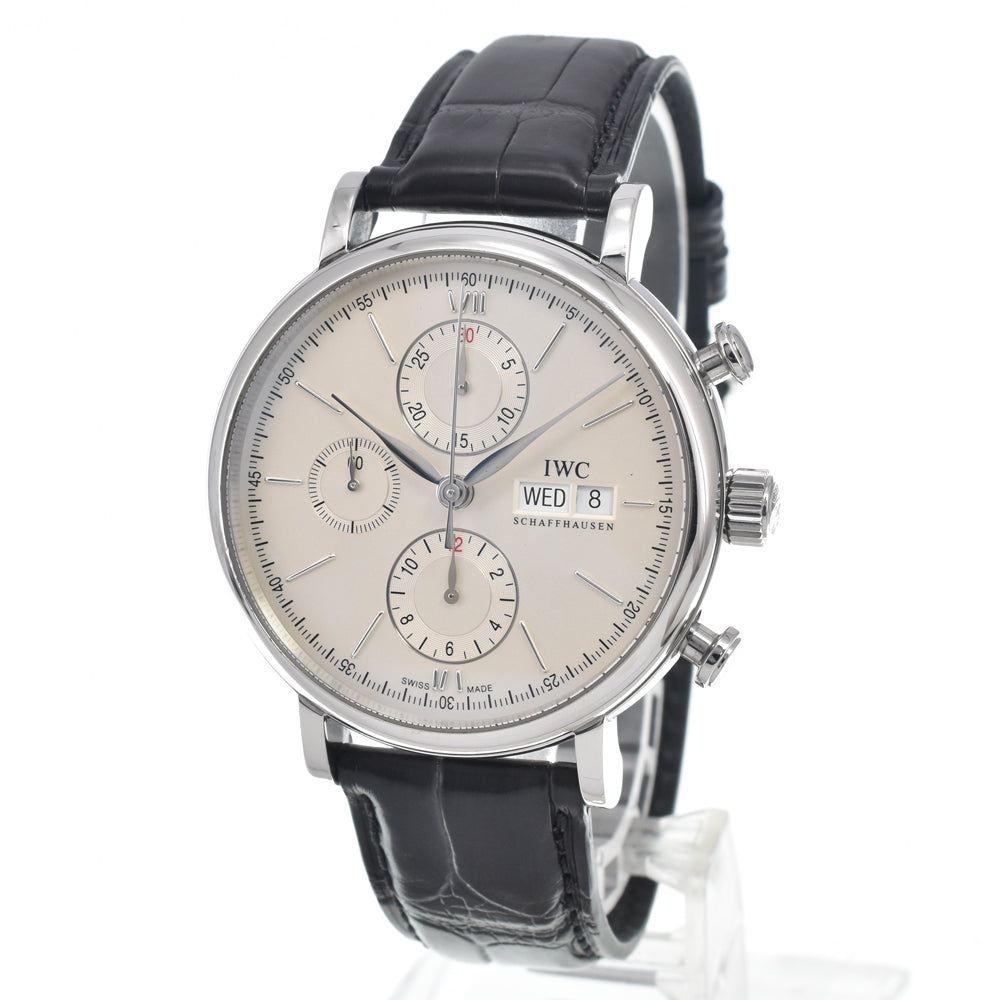 IWC SCHAFFHAUSEN Portofino IW391007 Chronograph day date Silver Dial Automatic Men's
 Watch ▢#150184