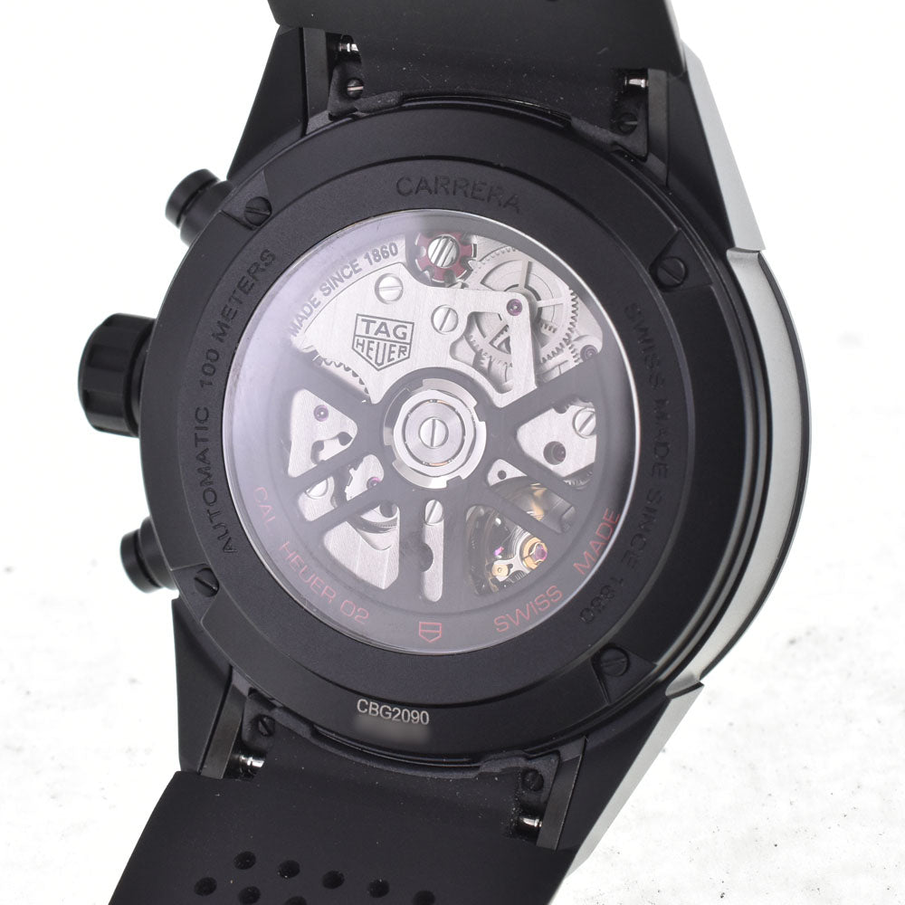 with paper TAG HEUER Carrera Caliber Heuer 02 CBG2090.FT6145 Chronograph black Dial Automatic Men's
 Watch D#147257