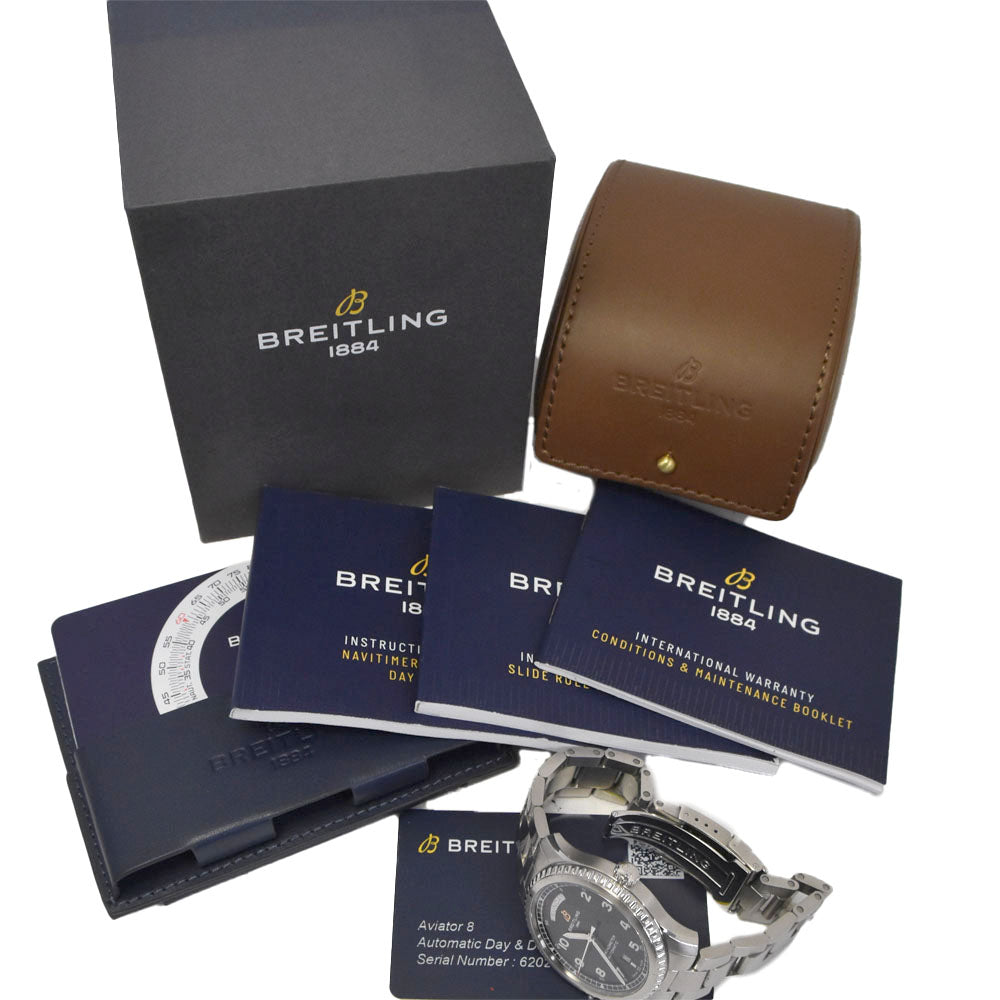 with paper BREITLING Aviator 8 Day Date A45330 Day date black Dial Automatic Men's
 Watch G#147263