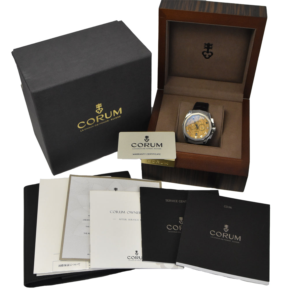 with paper CORUM Admirals cup 116.101.20/F249AW02 Wood Dial Automatic Men's
 Watch ▢#147267