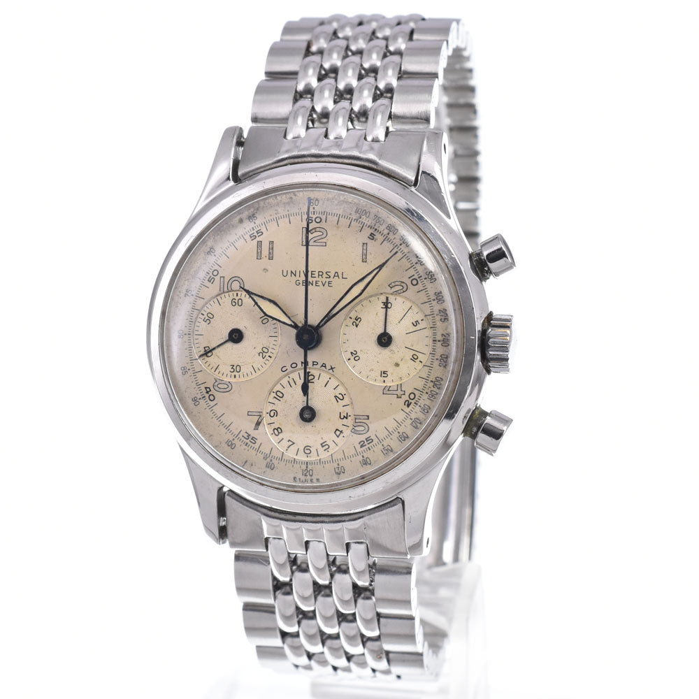 Universal Genve Compax 22278 vintage Silver Dial Hand Winding Men's
 Watch O#147280