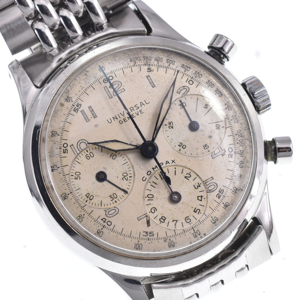 Universal Genve Compax 22278 vintage Silver Dial Hand Winding Men's
 Watch O#147280