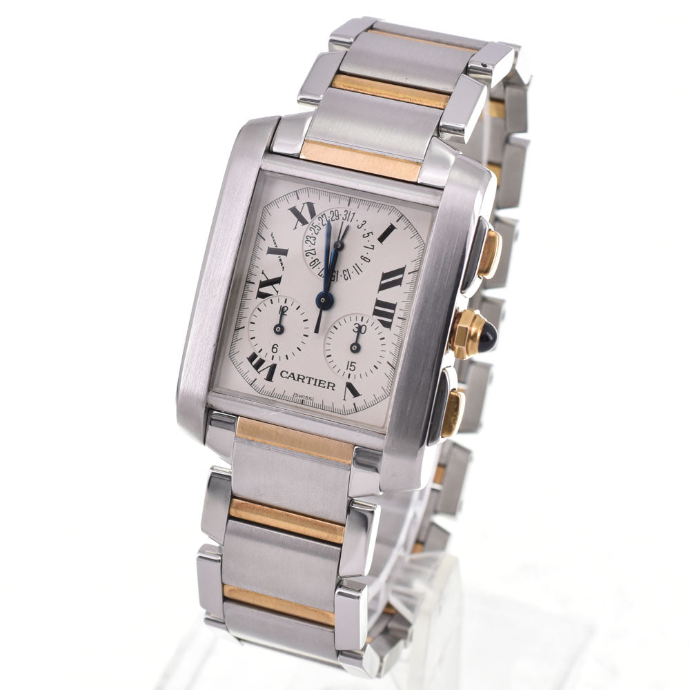 CARTIER Tank francaise LM W51004Q4 Date Ivory Dial Quartz Men's
 Watch G#147289