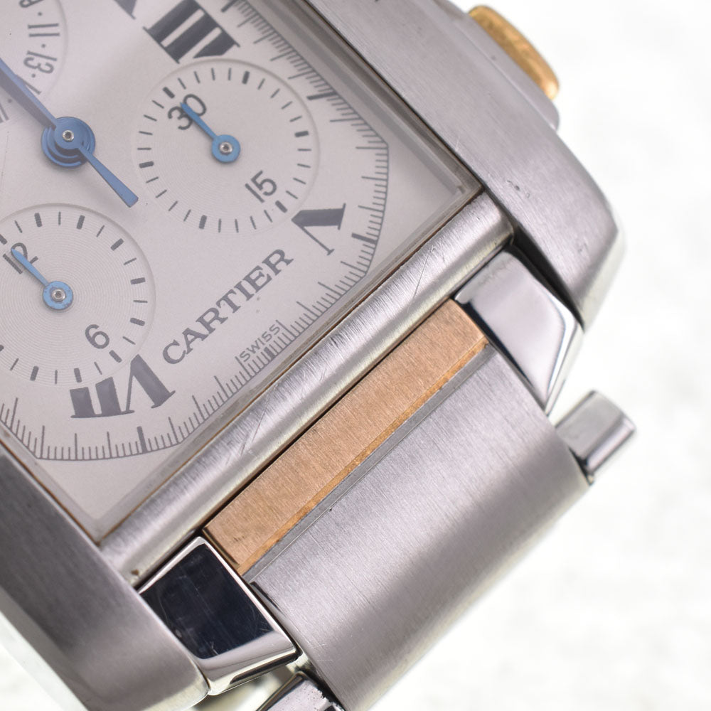 CARTIER Tank francaise LM W51004Q4 Date Ivory Dial Quartz Men's
 Watch G#147289