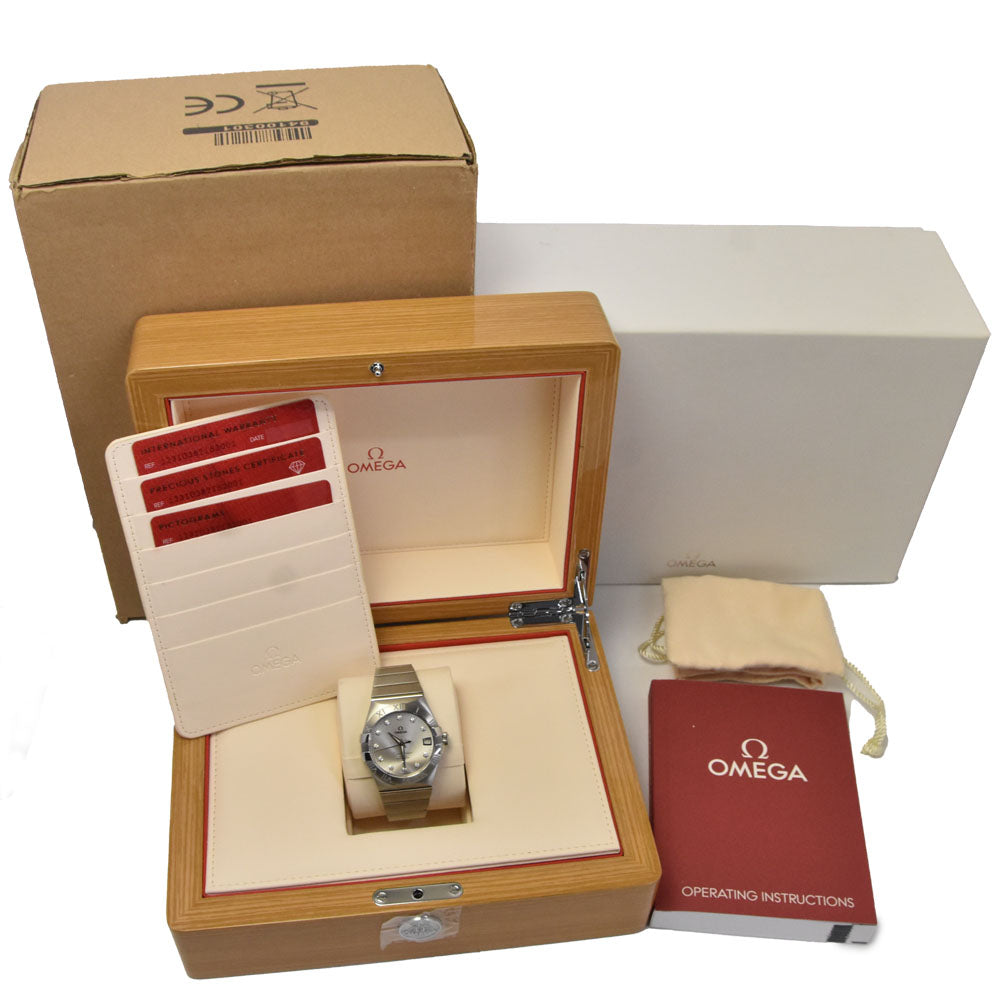 with paper OMEGA Constellation 123.10.38.21.52.001 12P diamond Silver Dial Automatic Men's
 Watch D#147290