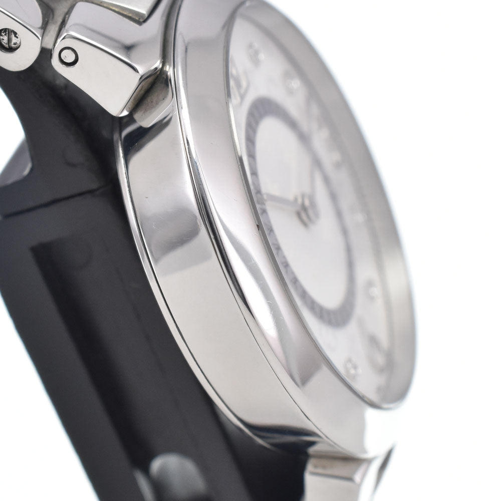 LOUIS VUITTON Tambour Slim PM Monogram Q12MG 8P diamond Silver Dial Quartz Ladies
 Watch H#147299