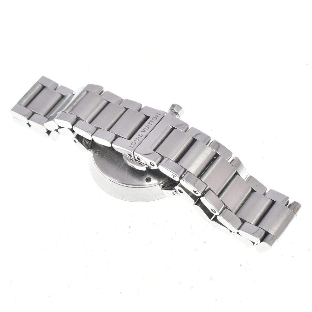 LOUIS VUITTON Tambour Slim PM Monogram Q12MG 8P diamond Silver Dial Quartz Ladies
 Watch H#147299