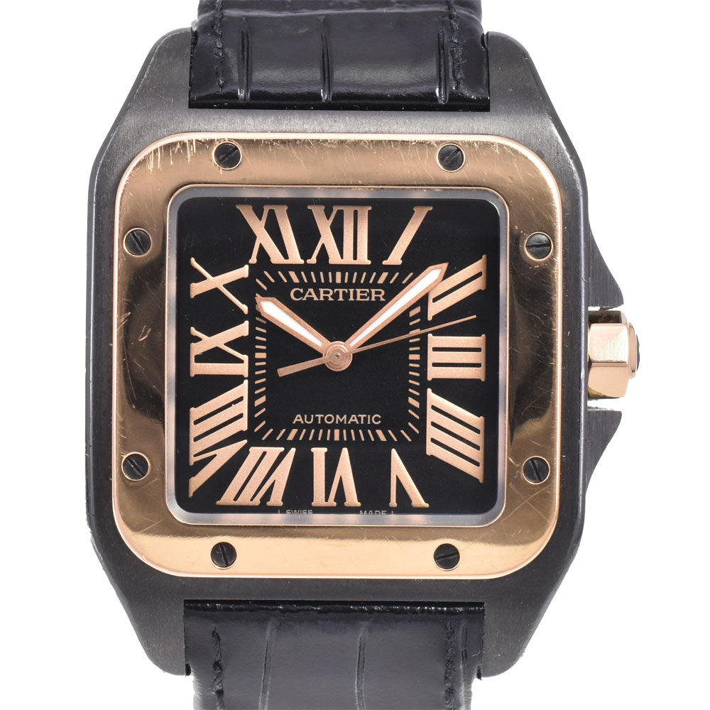 with paper CARTIER Santos 100 W2020009 black Dial Automatic Unisex
 Watch D#147302
