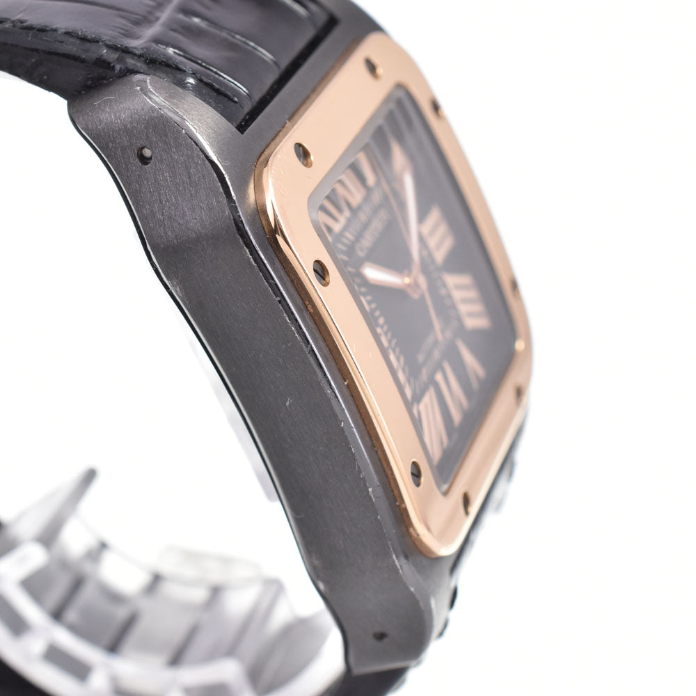 with paper CARTIER Santos 100 W2020009 black Dial Automatic Unisex
 Watch D#147302