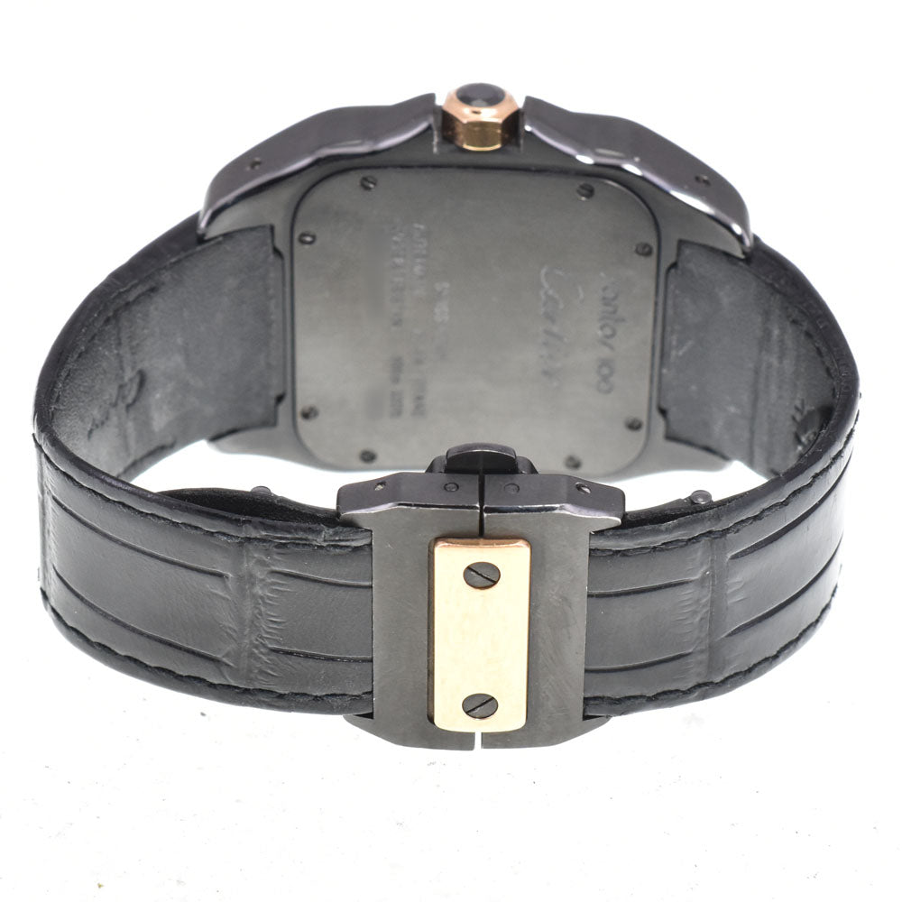 with paper CARTIER Santos 100 W2020009 black Dial Automatic Unisex
 Watch D#147302
