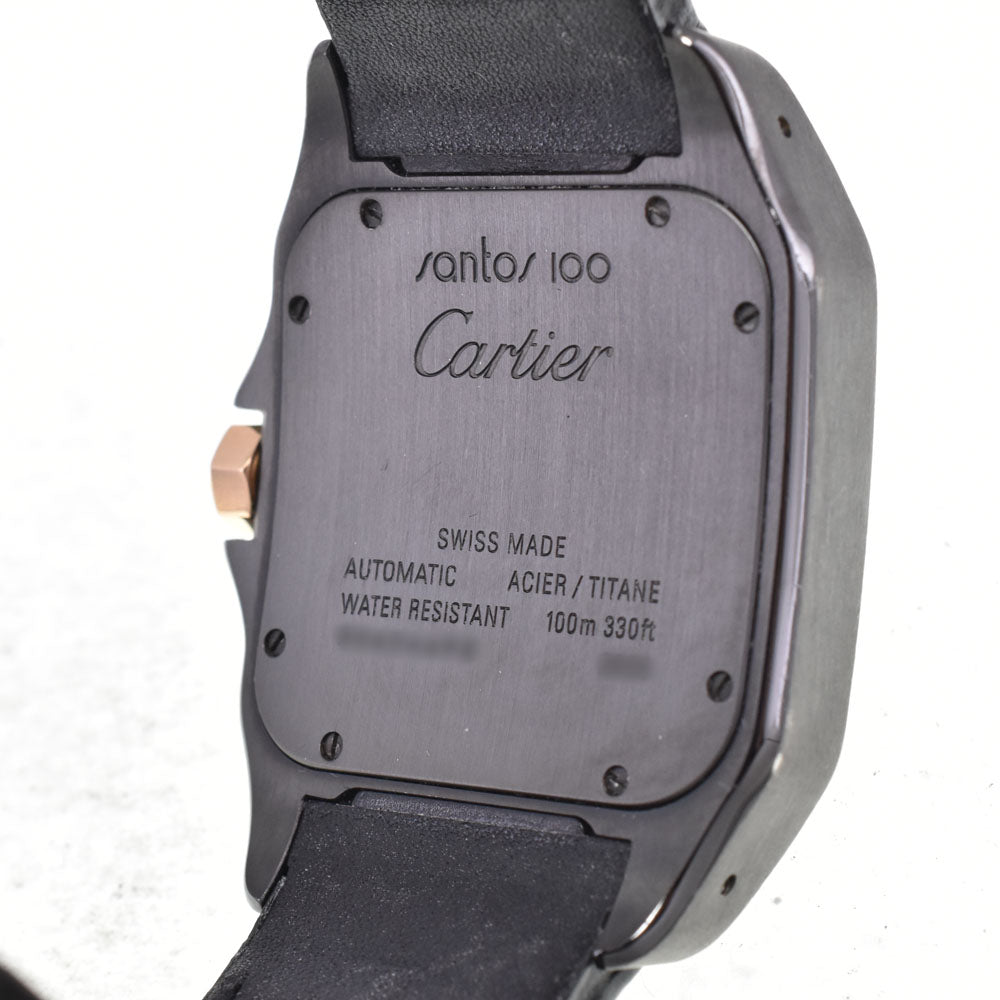 with paper CARTIER Santos 100 W2020009 black Dial Automatic Unisex
 Watch D#147302