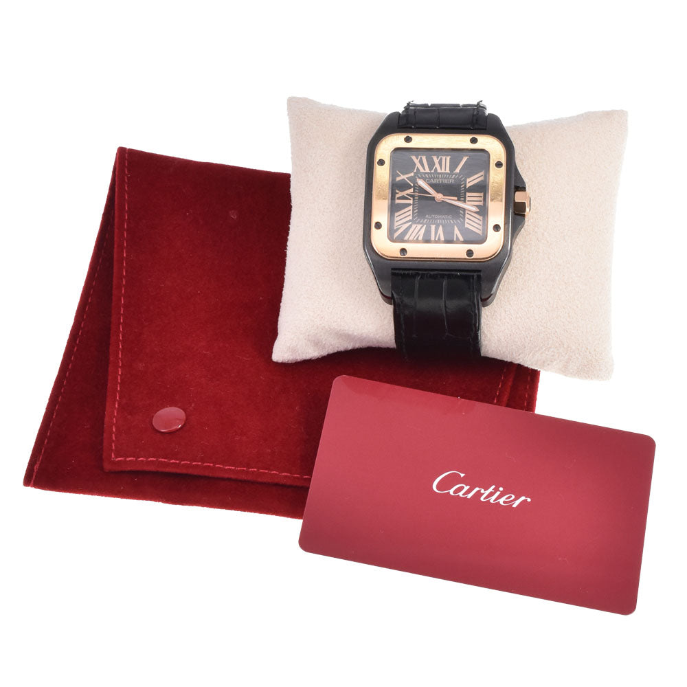 with paper CARTIER Santos 100 W2020009 black Dial Automatic Unisex
 Watch D#147302