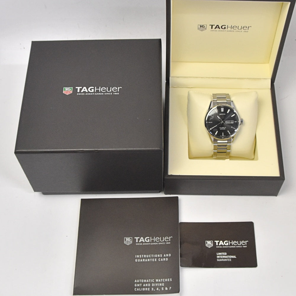 with paper TAG HEUER Carrera Caliber 5 WAR201A Day date black Dial Automatic Men's
 Watch L#143057