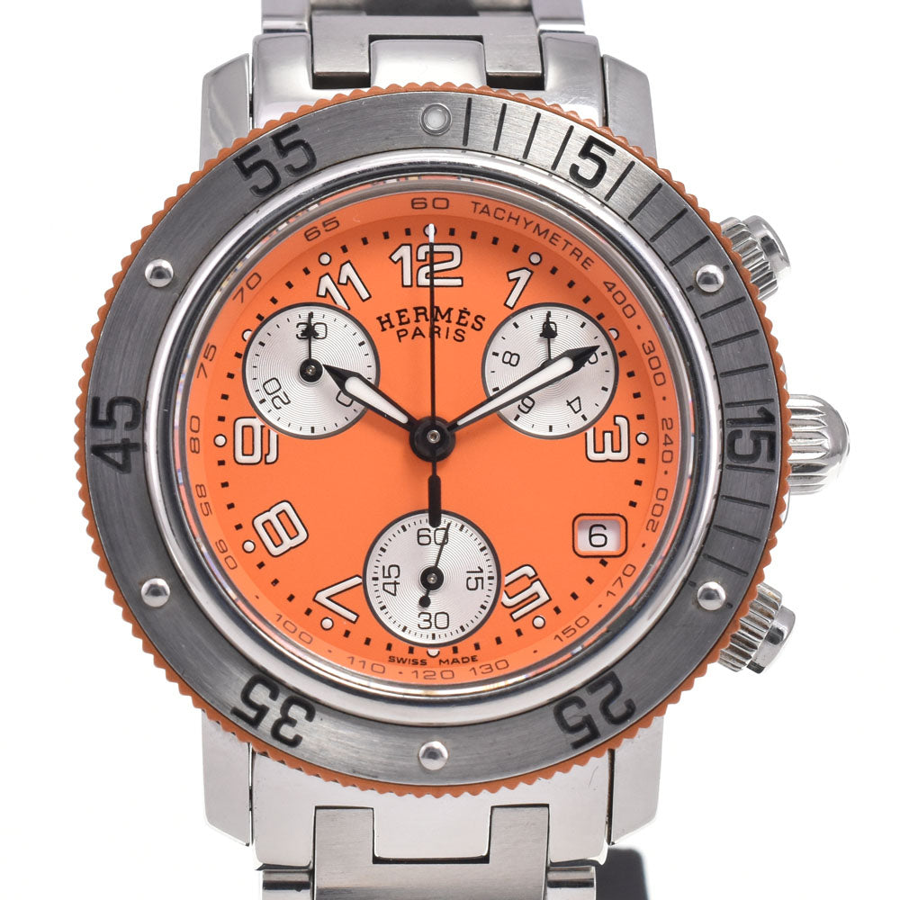 HERMES Clipper diver CL2.316 Chronograph Date Orange Dial Quartz Ladies
 Watch H#147317