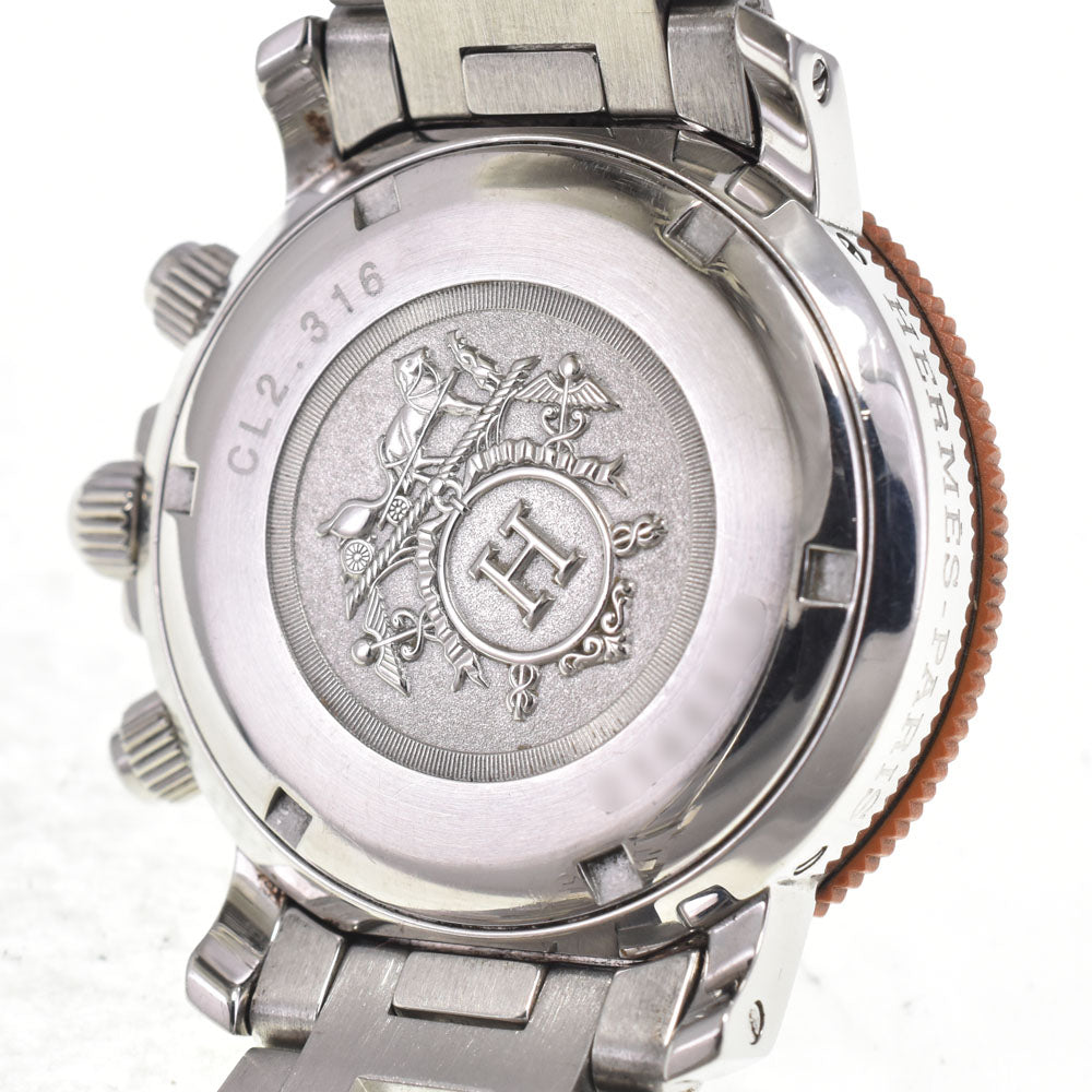 HERMES Clipper diver CL2.316 Chronograph Date Orange Dial Quartz Ladies
 Watch H#147317