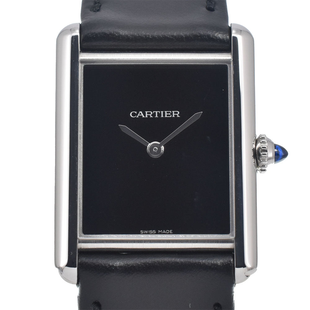 with paper CARTIER Tank Must LM WSTA0072 Stainless Steel leather black Dial Quartz Unisex
 Watch D#147326