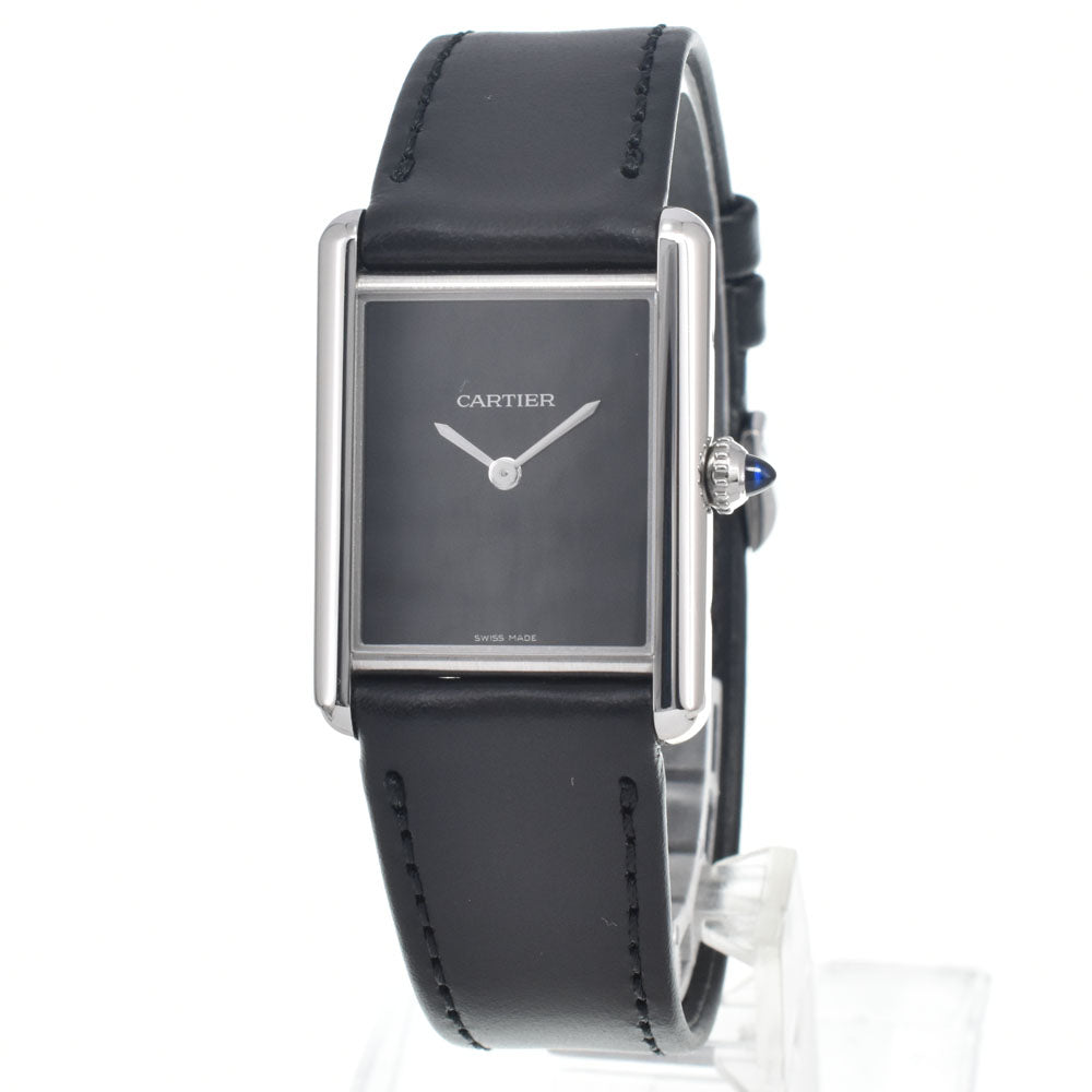 with paper CARTIER Tank Must LM WSTA0072 Stainless Steel leather black Dial Quartz Unisex
 Watch D#147326