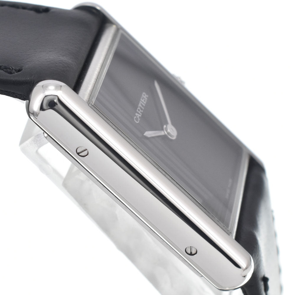 with paper CARTIER Tank Must LM WSTA0072 Stainless Steel leather black Dial Quartz Unisex
 Watch D#147326