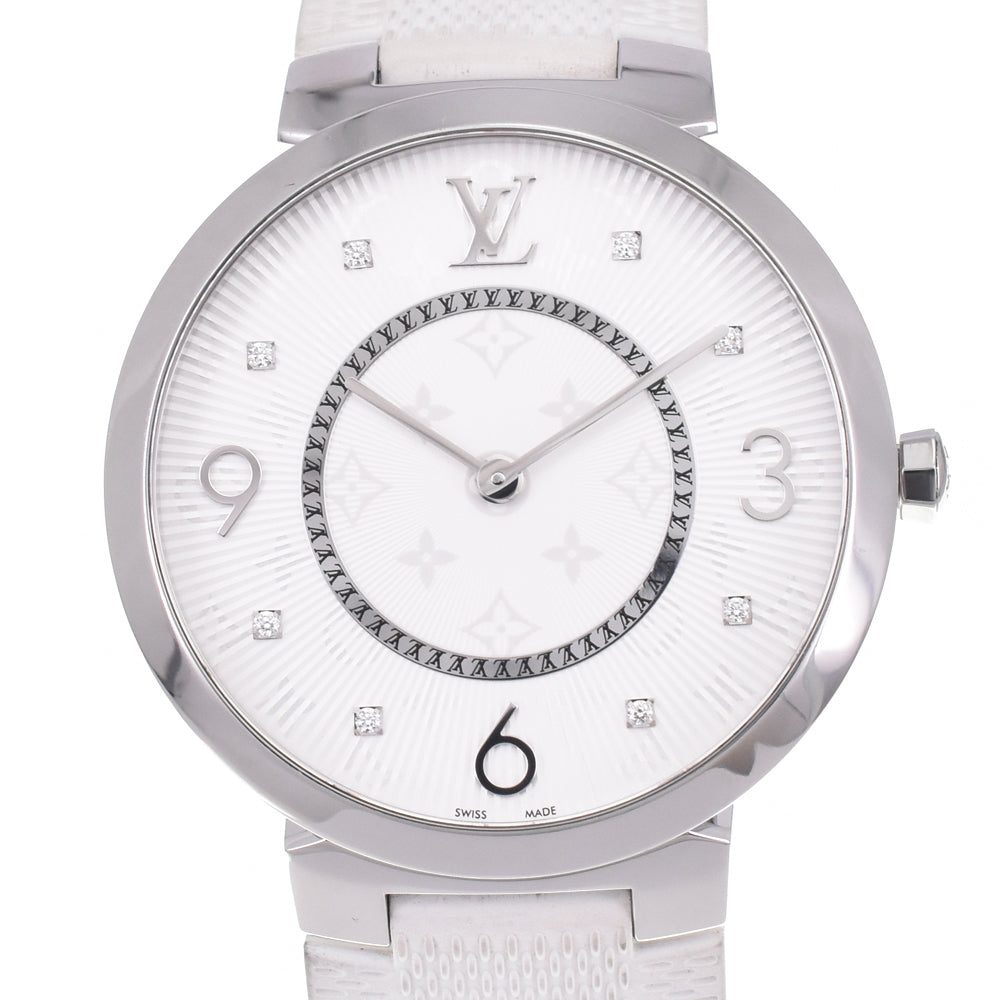 with paper LOUIS VUITTON Tanbur slim Q1E01 8P diamond white Dial Quartz Men's
 Watch E#147330