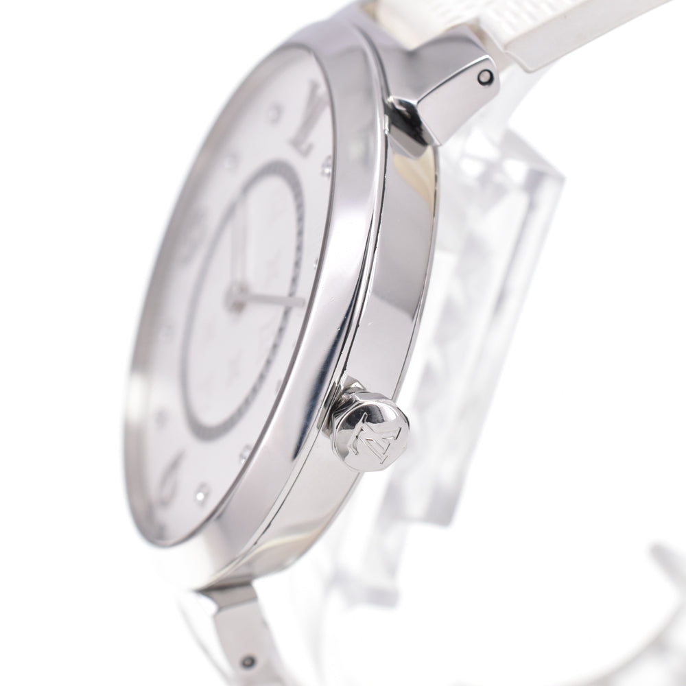 with paper LOUIS VUITTON Tanbur slim Q1E01 8P diamond white Dial Quartz Men's
 Watch E#147330