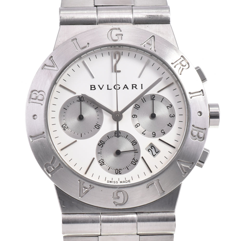 with paper BVLGARI Diagono Sports CH35S Chronograph white Dial Quartz Men's
 Watch D#147346