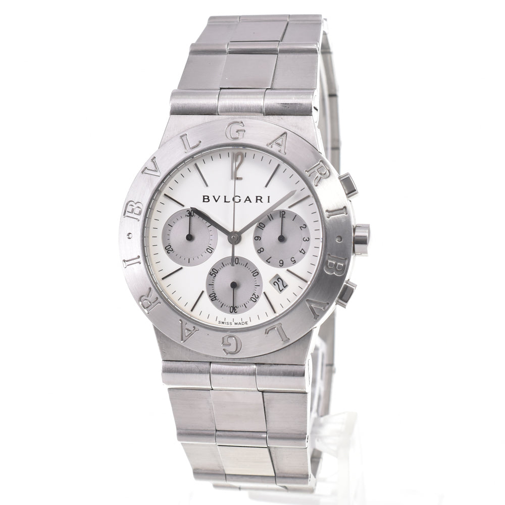with paper BVLGARI Diagono Sports CH35S Chronograph white Dial Quartz Men's
 Watch D#147346