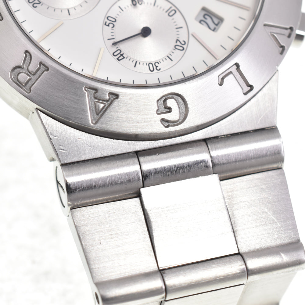 with paper BVLGARI Diagono Sports CH35S Chronograph white Dial Quartz Men's
 Watch D#147346