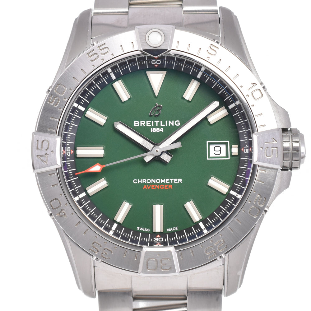 with paper BREITLING Avenger A17328 Date green Dial Automatic Men's
 Watch D#147354
