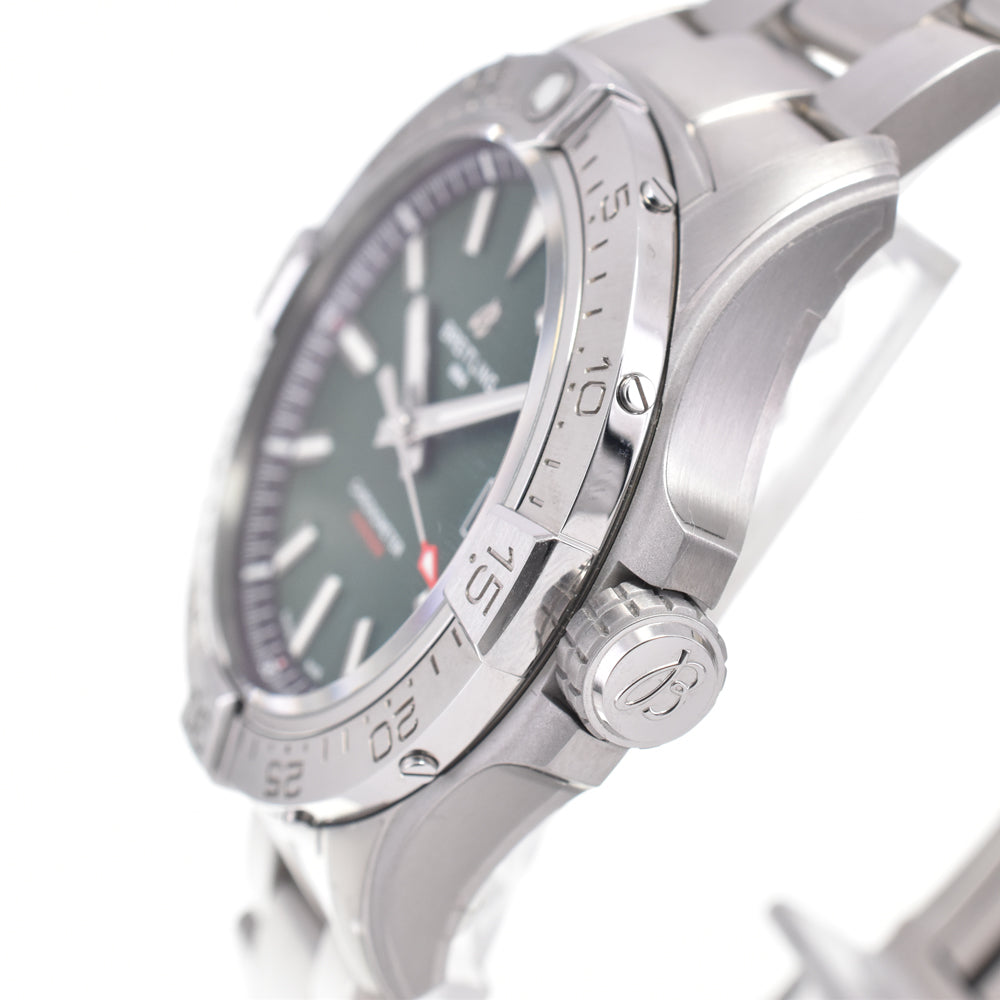 with paper BREITLING Avenger A17328 Date green Dial Automatic Men's
 Watch D#147354